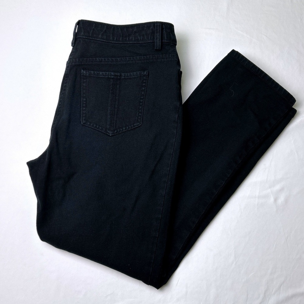 Chico's Women So Slimming High Rise Straight Leg Jeans Black Size 1 /8 Stretch
